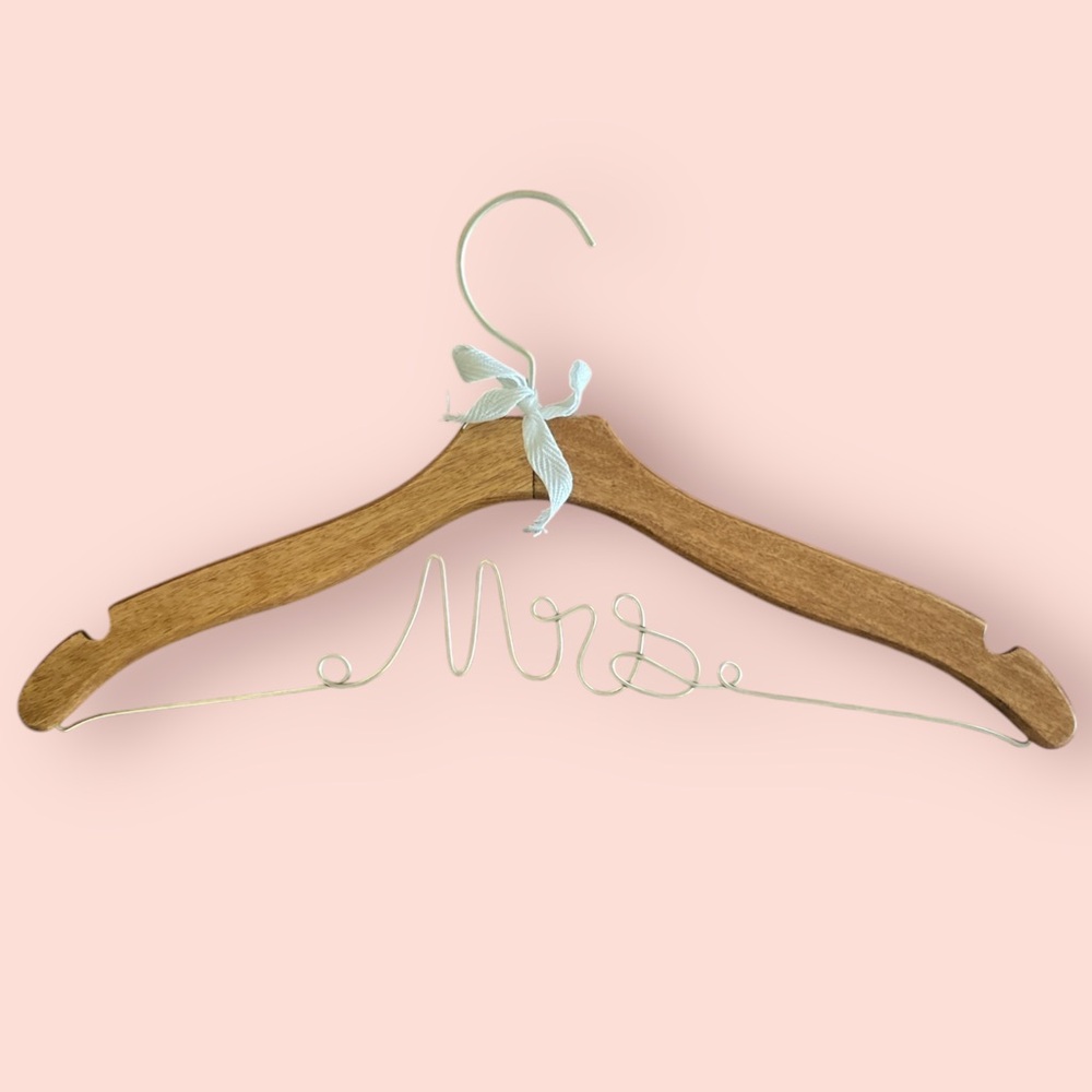 Bride Mrs Wooden Hanger for Wedding Dress